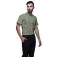 thumbnail image 2 of BESTMAN Chemise en Coton pour Hommes à Manches Courtes Imprimée Col Mandarin Chemise Décontractée, 2 of 5