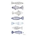 thumbnail image 2 of Zaman, Farida 14x24 White Modern Wood Framed Museum Art Print Titled - A School of Fish I, 2 of 4