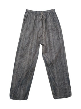 Mogul Yoga Pant Gray Striped Loose Trouser Two Side Pocket Elastic Waistband Summer Comfy Workout Meditation Pajama Pants