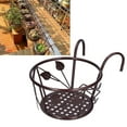 thumbnail image 3 of Hanging Railing Planters Flower Pot Holder, Iron Art Hanging Baskets Balcony Flower Pot Stand Rack Round Plant Baskets Shelf Container Box for Balcony Garden Indoor Outdoor, 3 of 8