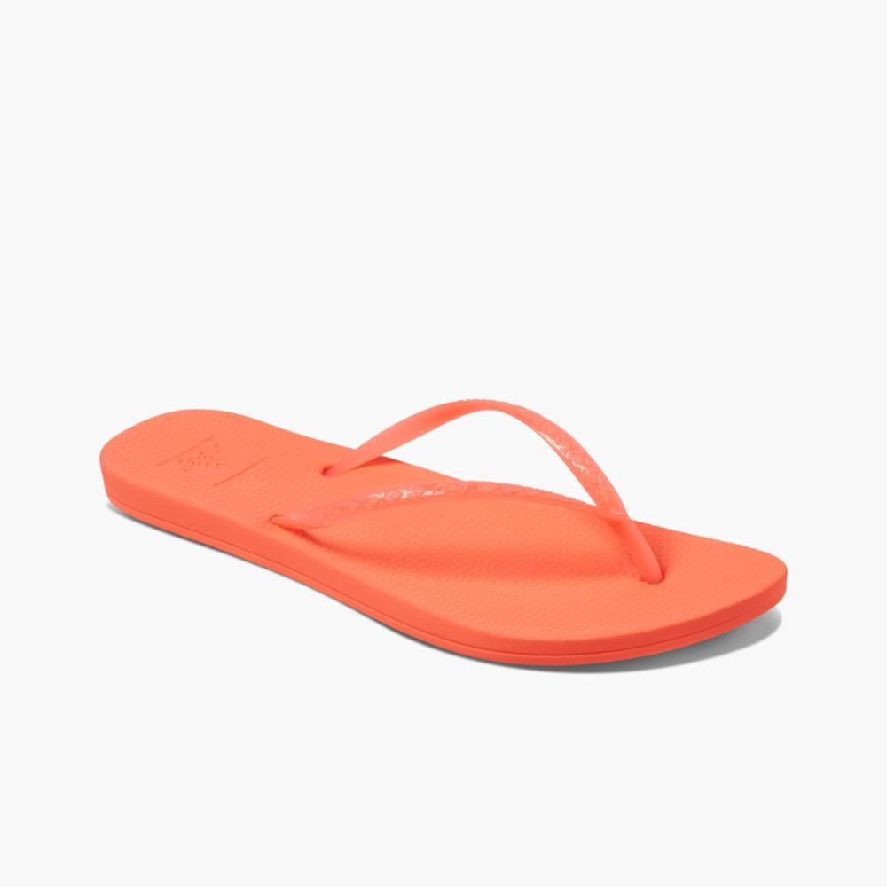 neon coral sandals