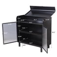 thumbnail image 3 of Modern Sideboard Buffet Cabinet, Console Table with Tempered Figured Glass Doors, Flip Top and Inner Shelves, Metal Storage Cabinet for Dining Room, Kitchen, Living Room & Entryway, Black, 3 of 8