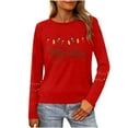 thumbnail image 3 of Craaazy Christmas Shirts for Women Round Neck Long Sleeve Tops Casual Lightweight Christmas Blouses Gifts, 3 of 9