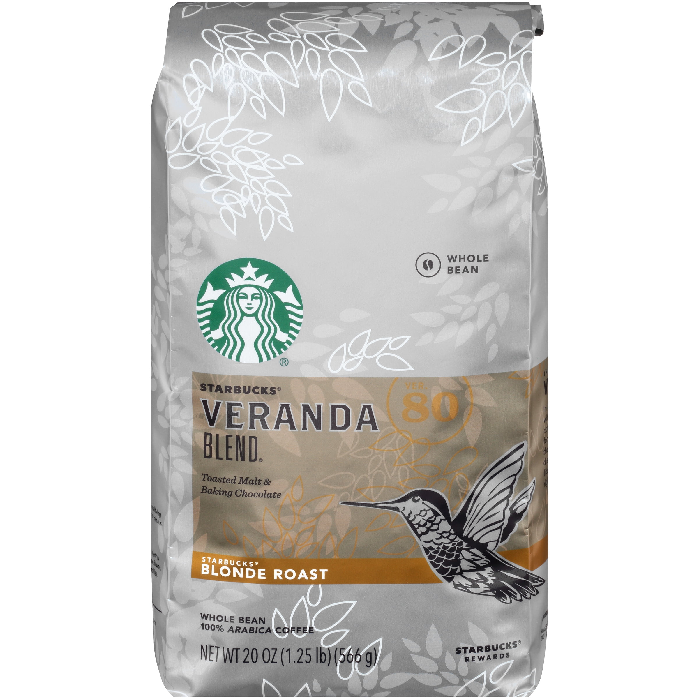 Starbucks Veranda Blend Blonde Roast Whole Bean Coffee, 20 oz. Bag ...