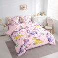 thumbnail image 3 of Castle Fairy Animal Dino Bedding Comforter Set,Woodland Wildlife King Bedding Sets, 3 of 8