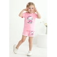thumbnail image 2 of Happy Town Toddler Baby Girl Summer Outfits Short Sleeve T-Shirt + Shorts Girls Two-Piece Clothes Set, 2 of 8