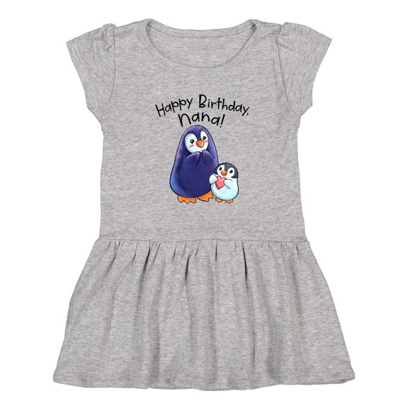 Inktastic Happy Birthday, Nana- Cute Penguins Girls Toddler Dress