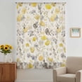 thumbnail image 3 of Yellow Grey Botanical Sheer Curtains 45 Inches Long, Spring Floral Watercolor Rustic Light Filering Curtains, Breathable Simi Curtain Privacy Drapes for Kitchen Bathroom Small Window Treatment, 3 of 9