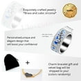 thumbnail image 2 of Uloveido Women's Charm Blue Enamel Ginkgo Leaf Autumn Ring with Simulated Diamond Wedding Engagement Band Y538 (Size 7), 2 of 6