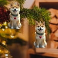 thumbnail image 5 of ‌Shiba Inu Christmas Tree Ornament - Acrylic Sitting Dog Decoration with Heart Charm,3.15in/8cm,Holiday Home Decor,Pet Lovers Gift‌, 5 of 6