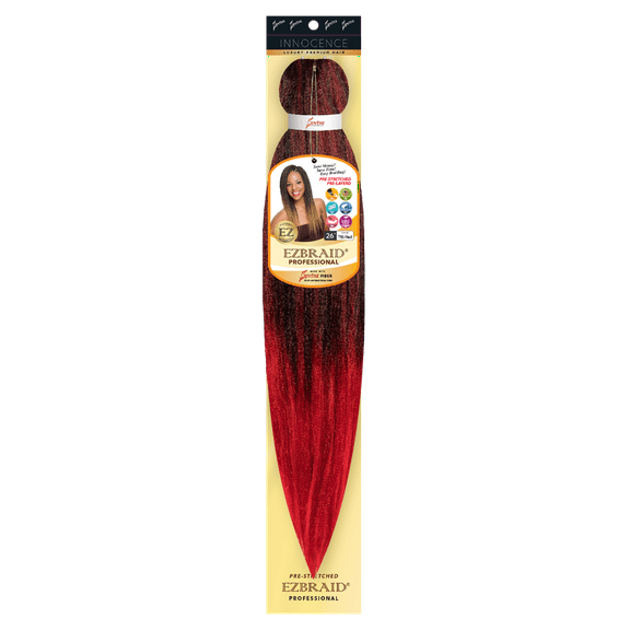 Innocence - EZBRAID Pre-Stretched Itch-Free Braid Hair, Women Synthetic Hair Braid 26" Red