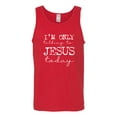 thumbnail image 2 of Wild Bobby, I'm Only Talking to Jesus Today Inspirational/Christian Men Graphic Tank Top, Red, Medium, 2 of 6