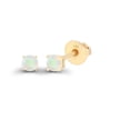 thumbnail image 2 of Decadence Solid 14K Yellow Gold 3mm Round Natural Opal October Birthstone Screwback Stud Earrings, 2 of 5