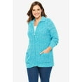 thumbnail image 5 of Woman Within Plus Size Marled Zip-Front Cable Knit Cardigan Sweater, 5 of 6