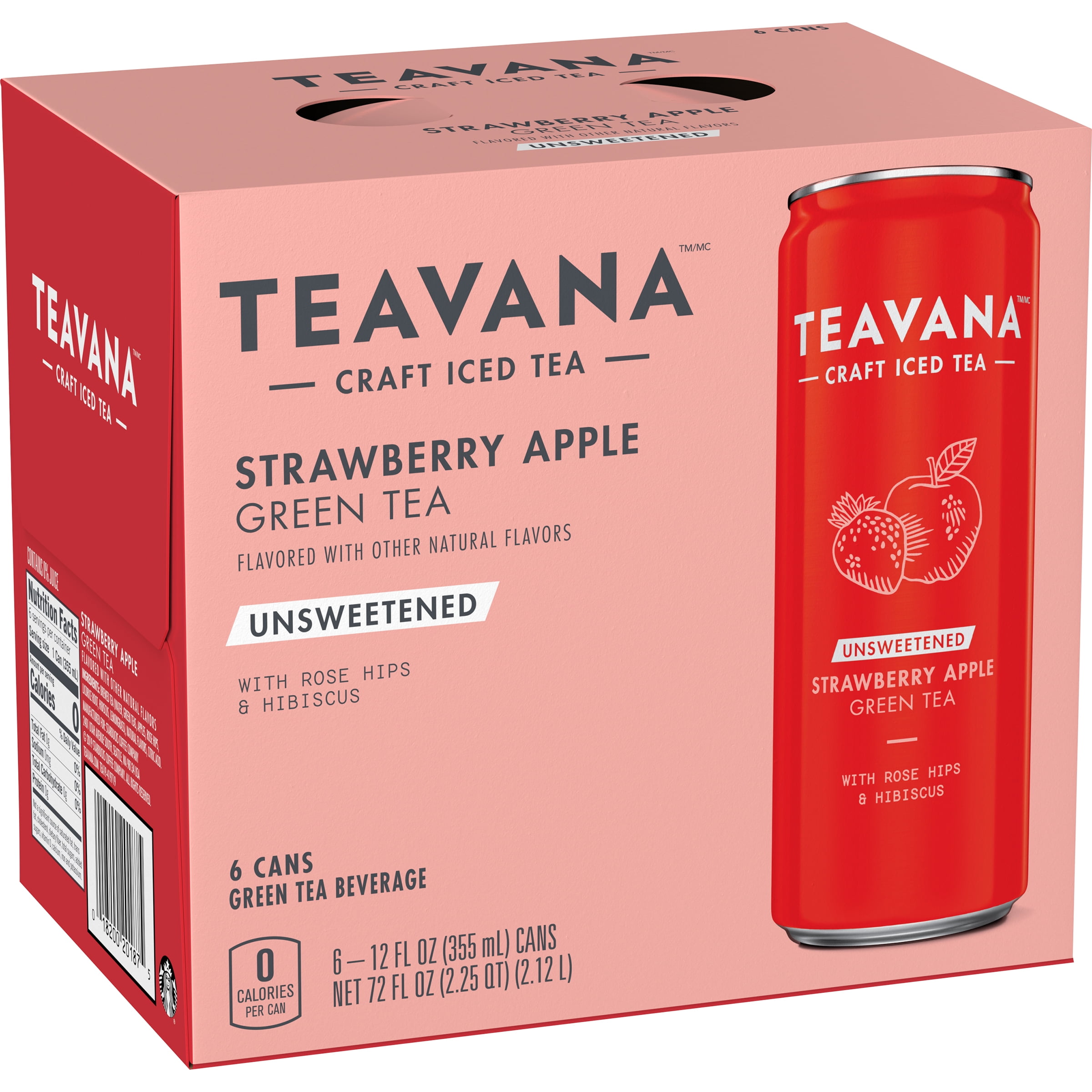 Teavana Craft Strawberry Apple Iced Natural Green Tea Zero Calories