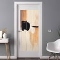 thumbnail image 3 of Beige Black Window Privacy Film Abstract Art Mottled Graffiti Color Block Modern Decorative Glass Window Film UV Blocking Static Cling Non-Adhesive Sticker Covering for Home Door 35.4x78.7 inches, 3 of 7