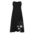 thumbnail image 6 of Short Sleeve Dresses for Women Fashion Solid Color Sleeveless Round Neck Pocket Dress Skirt A-Line Party Dress with Pockets Black (Size:S-5XL), 6 of 6
