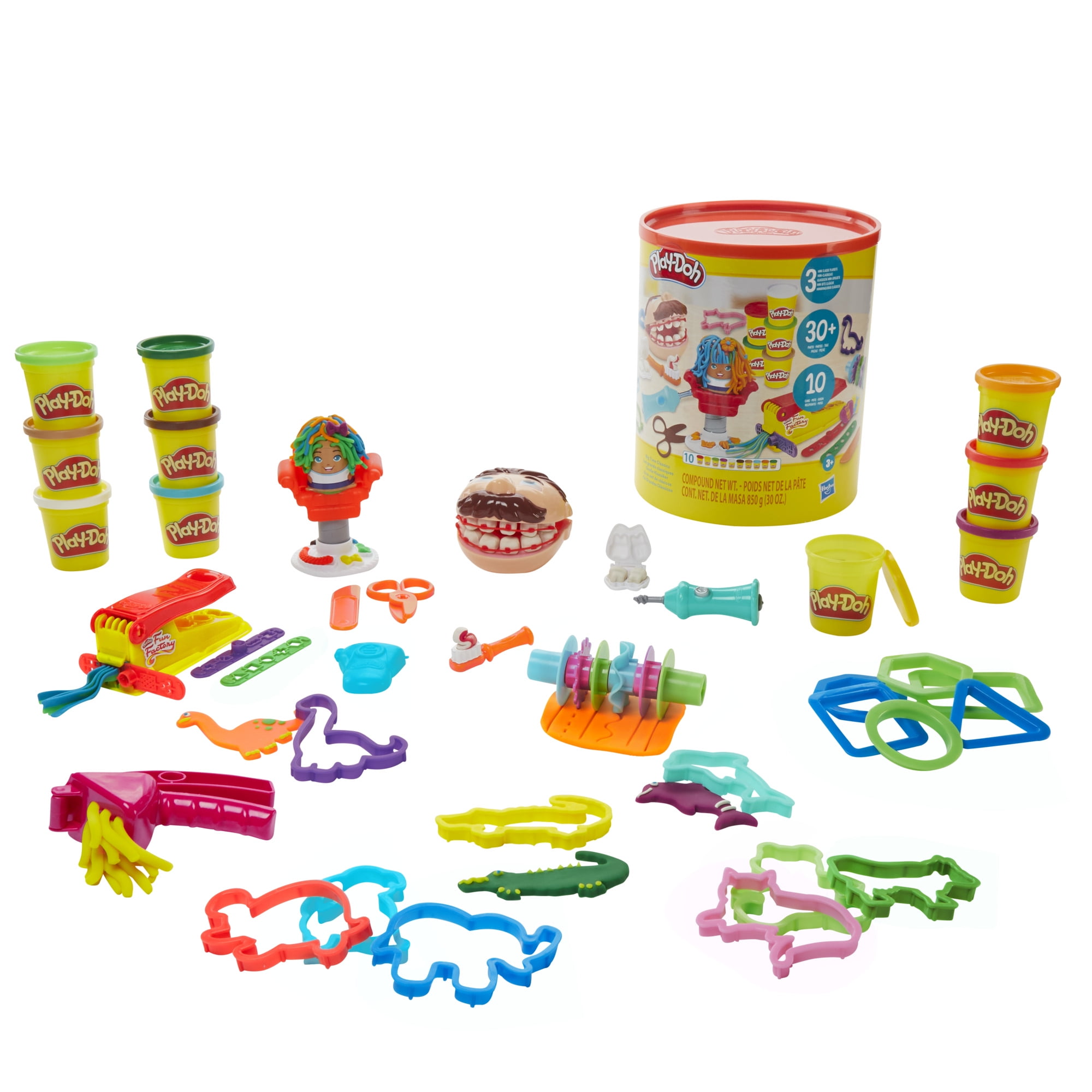 Play-Doh Big Time Classics Canister Bundle of 3 Playsets, 30 Ounces Modeling Compound