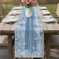 thumbnail image 4 of Blue Coastal Nautical Table Runner 70 Inches, Summer Ocean Sea Waves Starfish Coral Bed Runner Dresser Scarves Tabletop for Indoor Outdoor Parties/Ceremony/Banquet, 13" x 70", 4 of 9