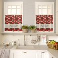 thumbnail image 4 of Merry Christmas Kitchen Window Curtain Set with Tiers and Valance, 3 Pieces Rod Pocket Valances Christmas Ball Snowflake Red Vintage Window Treatment Semi Sheer Kitchen Bedroom Decor (52"W x 18"L), 4 of 6