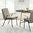 thumbnail image 2 of Side Dining Chair Armchair, Sand Beige, Fabric, French Kitchen Cafe Bistro Hospitality Restaurant, Modern Contemporary HB36876, 2 of 9