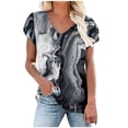 thumbnail image 1 of Blouses à Manches Courtes pour Femmes Mode Femmes Été Imprimé T-Shirt à Col en V Manches Courtes Blouse Décontractée T-Shirts d'Été pour Femmes Blouse à Manches Courtes Femmes T-Shirts Été, 1 of 5