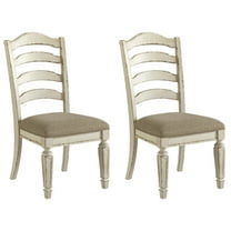 Signature Design by Ashley Realyn Dining Room Upholstered Chair, Set of 2, Antique White
