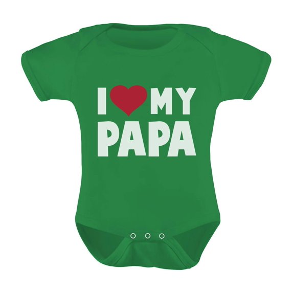 Tstars Boys Unisex Gifts for Dad Father's Day Shirts I Love Heart my Papa Infant Outfit Father's Day Cool Best Gift for Dad Baby Bodysuit