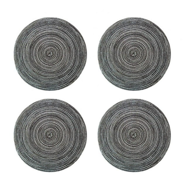 Round Braided Placemats Set of 4 Washable Round Placemats for Kitchen