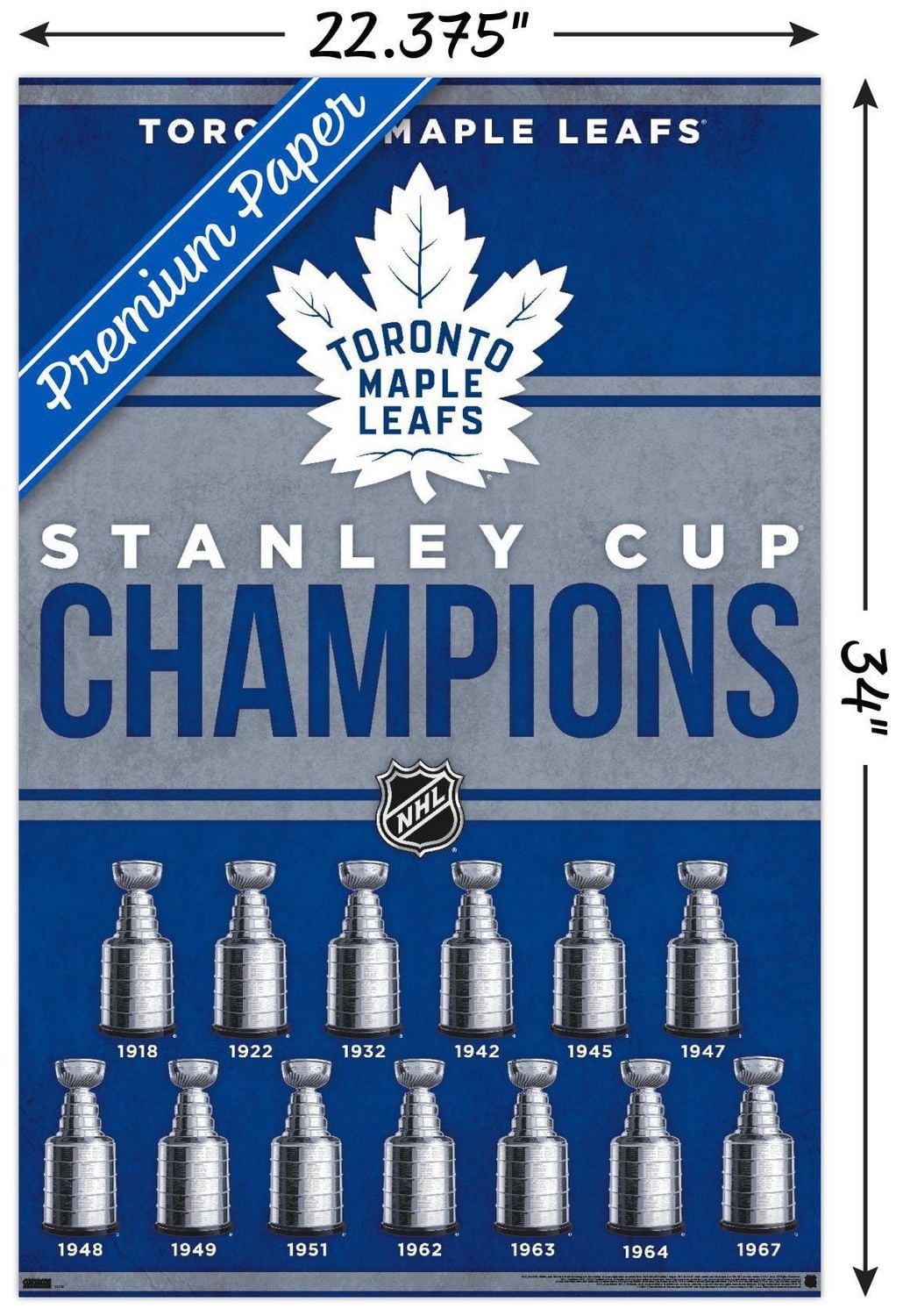 NHL Toronto Maple Leafs - Champions 23 Wall Poster, 22.375" x 34"