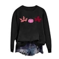 thumbnail image 2 of TKLPEHG Sweatshirt for Women Thanksgiving Pumpkin Maple Leaf Fall Graphic Tops Long Sleeve Crew Neck Loose Casual Sweatshirt Fashion Daily Wear Pullover (Black,L), 2 of 6