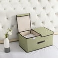 thumbnail image 7 of Storage Bins with Double Lid & Handle, Linen Fabric Foldable Basket, Drawer Organizer Storage Box, for Home, Office, Closet, Bedroom, 7 of 7