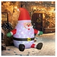 thumbnail image 2 of 6' Inflatable Santa Claus Christmas Decoration with Light - Outdoor Yard Holiday Decor, Garden Party, Rotating Magic Ball, Red, 2 of 9