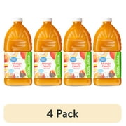 (4 pack) Great Value Mango Peach Flavored, 100% Juice, 64 fl oz