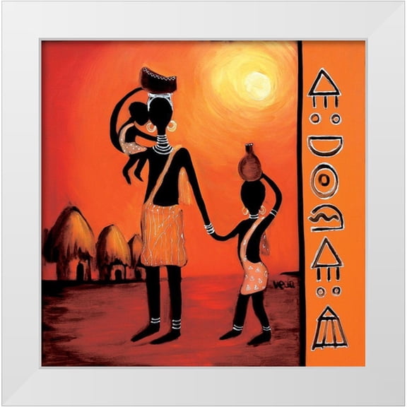 Veda 12x12 White Modern Wood Framed Museum Art Print Titled - Black Family I