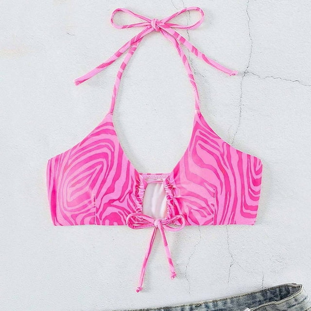 Trajes de baño para mujer, Trajes de baño para mujer Moda Cómodo Bikini Estampado Traje de baño para mujer Color liso Bikinis Top Traje de baño para mujer Nylon
