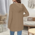 thumbnail image 5 of Women's Lightweight Open Front Long Sleeve Cardigan, Button Down Hooded Zip Up Casual Sweater, Fall Winter Loose Fit Knit Cover Up for Daily Wear and Outdoor Activities Coffee L, 5 of 7