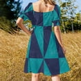 thumbnail image 4 of Motif Triangle Géométrique - Robe Sans Manches en Béton Bleu Turquoise Combinaison d'Été pour Femmes 2024, 4 of 5
