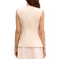 thumbnail image 3 of INSPIRE CHIC Women's Summer Suit Vest Top Sleeveless Crew Neck Button Down Business Casual Waistcoat M Beige, 3 of 5