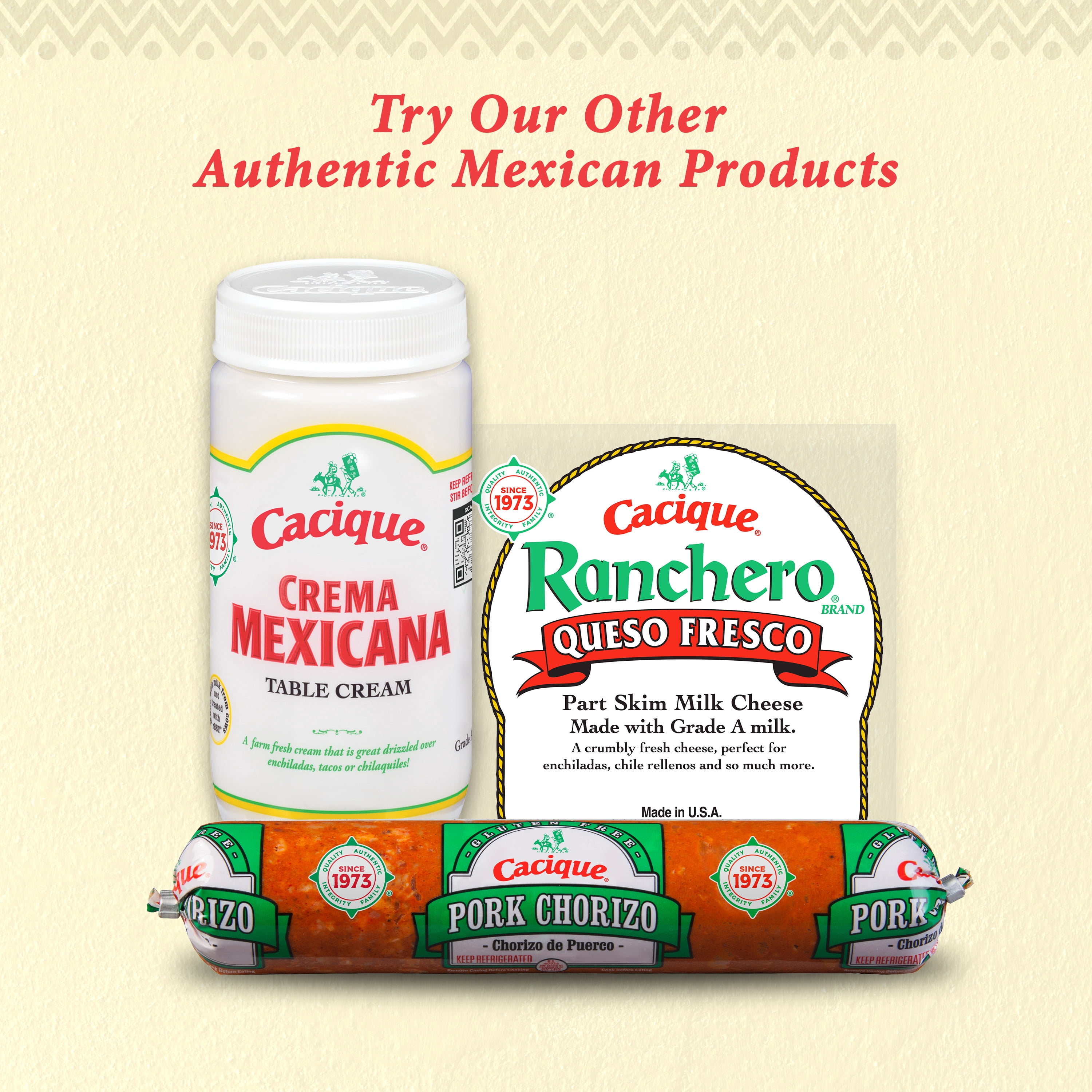 Cacique Crema Mexicana Agria, Sour Cream, 15 oz Jar (Refrigerated)