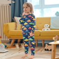 thumbnail image 4 of FORMRS Long Sleeve Top and Pants Pajama Set for Niños 2-Piece Sleepwear, Sizes 18M-8Y, Rainbow Space Cat, 4 of 6