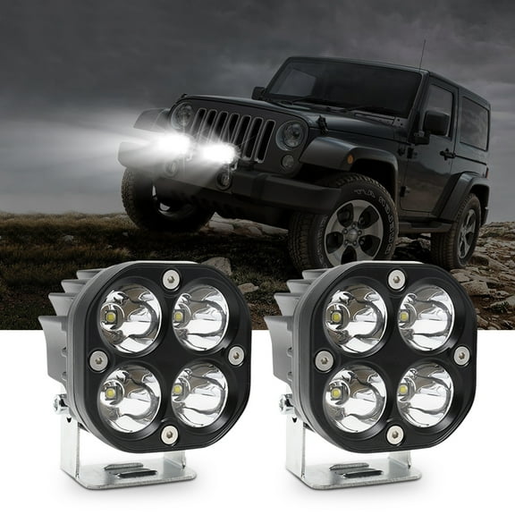 Car Headlight,1 Pcs Atv Utv Led Work 3-inch Super Boat 3-inch Led 40w Super Off Road Pods Flood Led Road Super Waterproof (white) Auxiliary Lamp Car Auxiliary Lamps Car