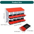 thumbnail image 4 of Eastvita Red Chicken Nesting Box with Lockable Lid 8 Compartments for Easy Egg Collection Protection No Legs, 4 of 4