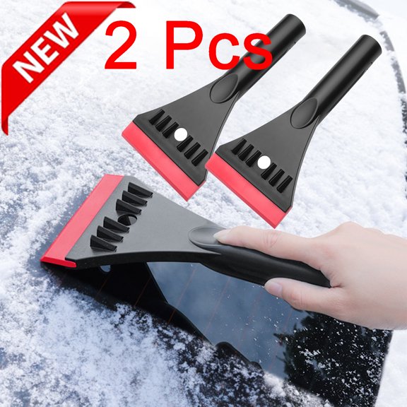 KOYPTL 2 Pack Plastic Snow and Ice Scraper for Car Windshield Multi Functiona Small Removal Shovel Tools for Winter Non Slip No Scratch Defroster and Refrigerator Cleaning Tool for Trucks SUV Fridge
