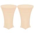 thumbnail image 1 of Mantel para Mesa de Cócteles Uxcell, Mantel de Spandex Stretch, 2 Pcs, Oro Champán, 32" Diámetro x 43" Altura, 1 of 7