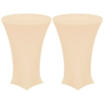 Uxcell Cocktail Tablecloth Spandex Stretch Tablecloth 2 Pcs Champagne Gold 24" Dia x 43" Height