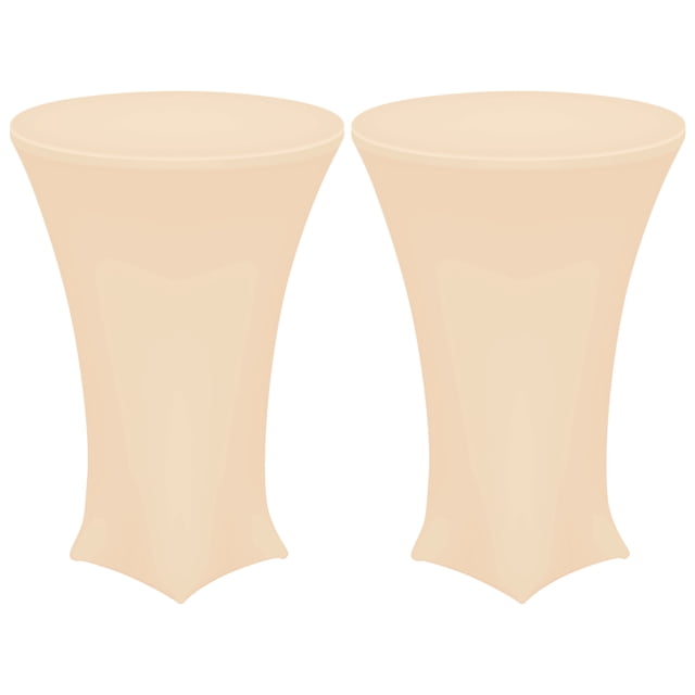 Mantel para Mesa de Cócteles Uxcell, Mantel de Spandex Stretch, 2 Pcs, Oro Champán, 32" Diámetro x 43" Altura