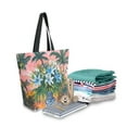 thumbnail image 2 of FORMRS Womens Canvas Tote Bag with Zipper Inner Pocket Shoulder Handbag, Blue Flowers, 2 of 7