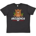 thumbnail image 3 of Inktastic Groundhog Day with Cute Groundhog Illustration Youth T-Shirt, 3 of 5