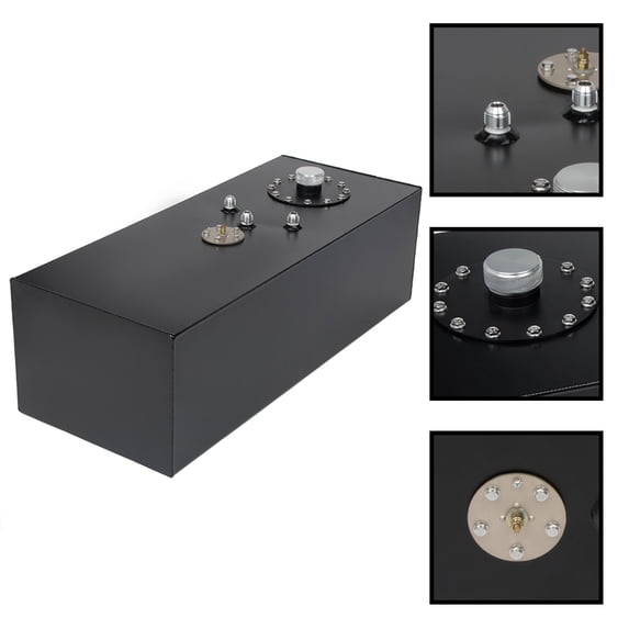ECCPP 15 Gallon/57L Black Fuel Cell Gas Tank Aluminum Fuel Cell Tank+Level Sender